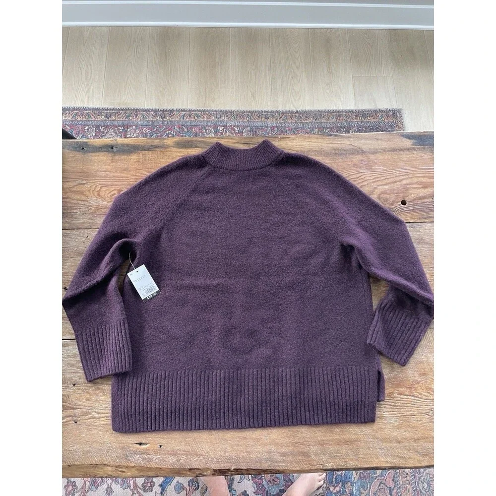 Nine West Mock Neck Sweater 0X Plum NWT